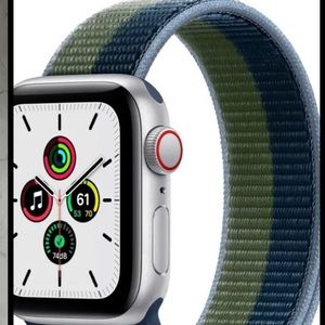 New in box APPLE WATCH SE 40mm blue/green nylon band (cellular and GPS)